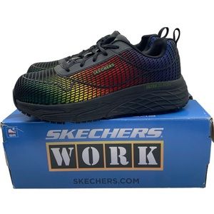 Skechers Work Sneaker Elite Kaiget Composite Safety Toe Cushioned Comfort Sz 9